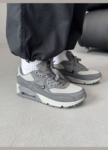 Темно-сірі Осінні кросівки чоловічі nike air max 90 dark grey | найк аір макс 90 темно-сірі No Brand
