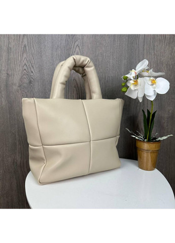 Жіноча дута сумка на плече бежевий класична ProDobro (363136470)