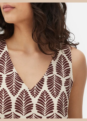 Топ лето,молочный в бордовые узоры, Primark (345644905)