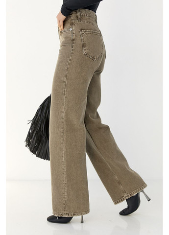 Прямые женские джинсы с потёртостями внизу Lurex - (369327178)