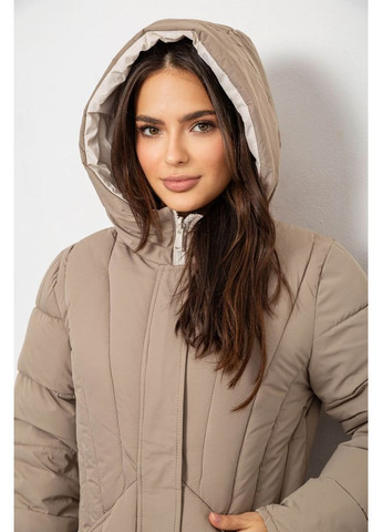 Темно-бежева зимня куртка жіноча двостороння зимова, 244r24115 Ager