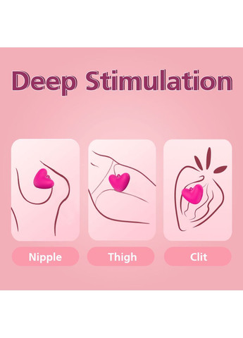 Міні-вібратор кліторальний Eileen у формі серця рожевий, 10 режимів вібрації Every Night Toys (366667811)