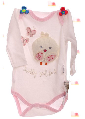 Розовый демисезонный комплект с шапочкой для девочки интерлок с птичкой розовый 62 см (28758) BABYKROHA