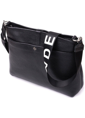 Жіночий шоппер 2 в 1 із натуральної шкіри 22881 Чорний Grande Pelle (317254192)