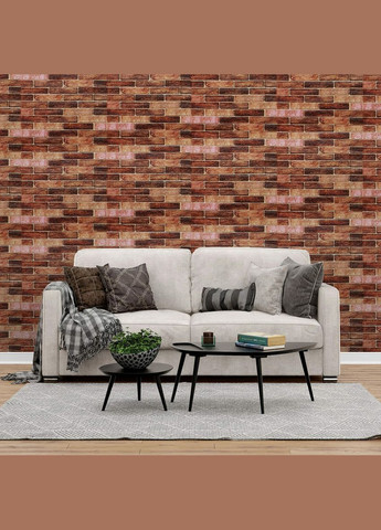 Самоклеящаяся 3D панель под коричневый катеринославский кирпич 3080x700x3мм SW-00001768 Sticker Wall (370675069)