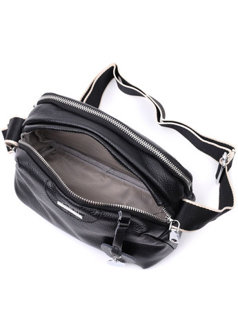 Сумка через плечо женская на два отделения кожаная 22592 Черный Vintage (302009076)