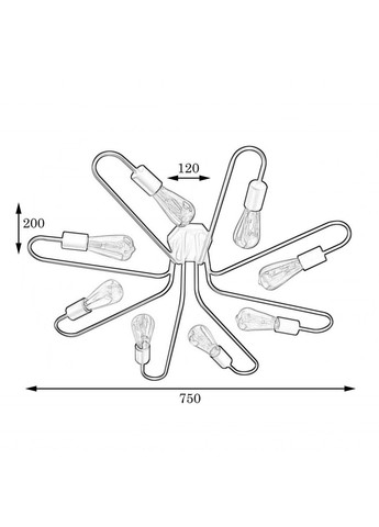 Люстра лофт Laminari паук NL 8585/8 MSK Electric (325882609)