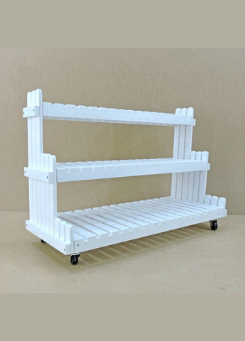 Подставка для цветов из дерева Санабриа 100 на колёсиках зефир (ЦВП-114820) No Brand (328225945)