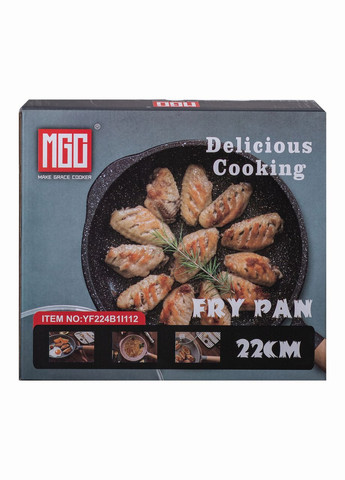 Мармурова алюмінієва сковорода з антипригарним покриттям Ø 22 см чорна HP-4-422B MGC (306849314)