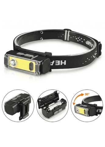 Налобний ліхтар T12 Black (COB + XPE LED) VHG (390442743)