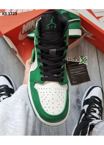 Сірі Осінні кросівки чоловічі nike air jordan 1 green найк аір джордан No Brand