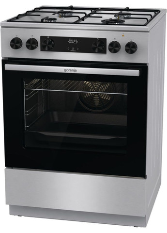 Плита GKS6C70XJ комбінована, 71л, 60x60см, дисплей, емальовані реш, програматор IconLed,нерж Gorenje (361965894)