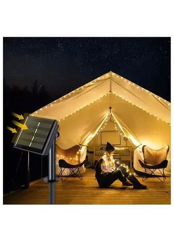 Гірлянда нитка на сонячній батареї 1500 LED 150 м чорний дріт жовтий Hengda (368976296)