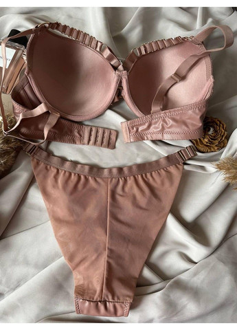 Коричневый комплект бюстгальтер + трусики слипы 8283d коричневый Weiyesi