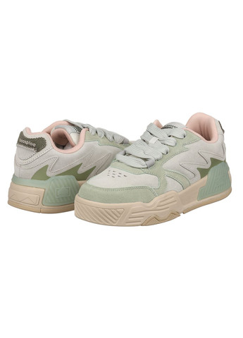 Женские кроссовки из замши L1821-9C Baas зелёные демисезоны (303000977)