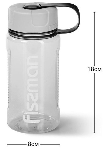 Спортивна пляшка 650мл пластикова сіро-блакитна для активного відпочинку та занять спортом напувалка Fissman (368978867)