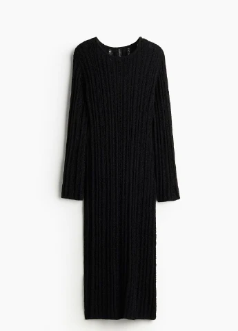 Черное кэжуал платье H&M однотонное