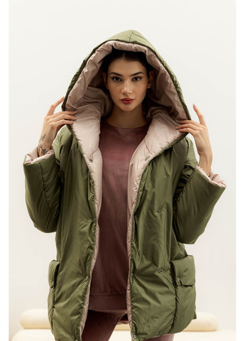 Оливкова демісезонна двостороння куртка 2091.5447 Seventeen