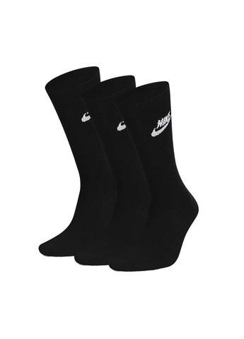 Чёрные носки u nk nsw everyday essential cr-dx5025-010 Nike однотонные (333958292)