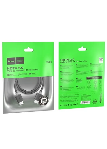 Кабель HDTV 2.0 male-to-male 4K HD data cable(L=1M) Black (6931474799388) Hoco US08 (357475820)