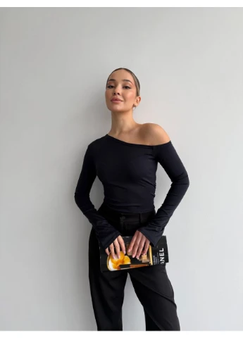 Жіночий лонгслів на одне плече Fashion (382367641)