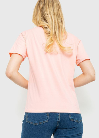 Розовая летняя футболка женская с принтом, цвет черный, Ager