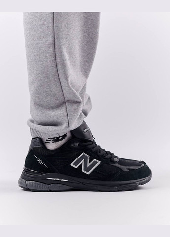 Черные демисезонные кроссовки мужские, вьетнам New Balance 990 Black White