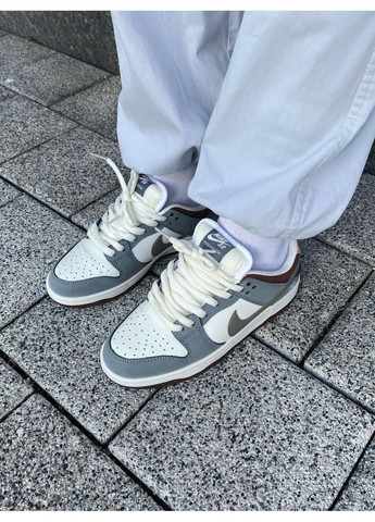 КРОСІВКИ ЖІНОЧІ NIKE SB DUNK GREY WHITE BROWN НАЙК СБ ДАНК No Brand сірі демісезони (367115072)