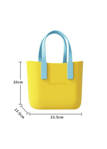 Женская каучуковая сумка-шопер с косметичкой Fungoofun EVA, водостойкая, набор 2в1, жетлая More (369156986)