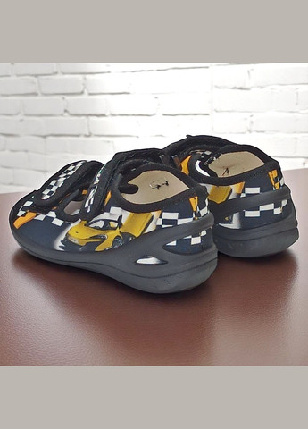 Черные ортопедические открытые тапочки текстильные босоножки на липучках для мальчика Waldi