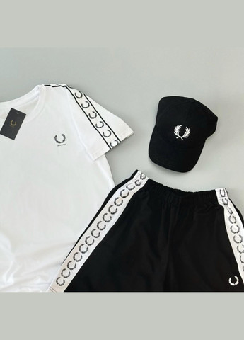 Стильный мужской летний костюм + кепка черно-белый No Brand (341084723)