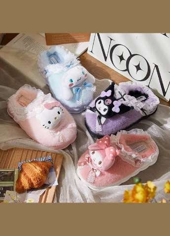 Пухнасті домашні капці Kuromi для дівчат, 35, 37, 39 розмір (10419) Hello Kitty (316702355)