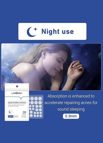 Патчі від прищів нічні Acne Pimple Patch Night Use (28 шт) LANBENA (309420143)