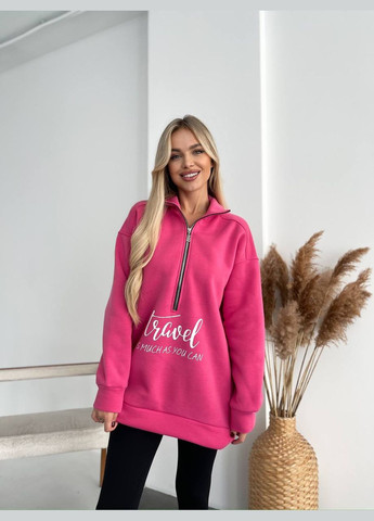 Малиновый женский свитшот на флисе с надписью Avanti надпись (317286785)