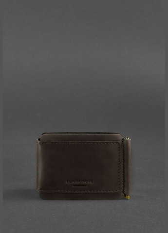 Чоловіче шкіряне портмоне темно-коричневе 10.0 затиск для грошей Crazy Horse (A-026814) BlankNote (328444557)