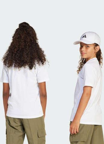 Біла демісезонна футболка essentials kids adidas
