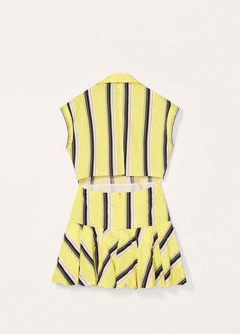 Жовтий повсякденний сукня Zara в смужку