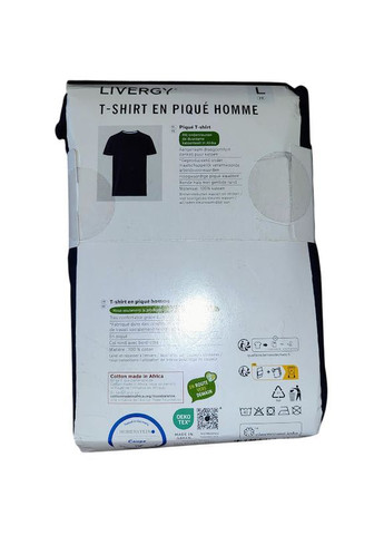 Темно-синя футболка бавовняна чоловіча, розмір m,l, xl, темно-синій з коротким рукавом Livergy