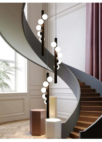 Люстра подвесная на 5 лампочек 26918 Черный 85-240х23х23 см. Sunnysky (335975555)