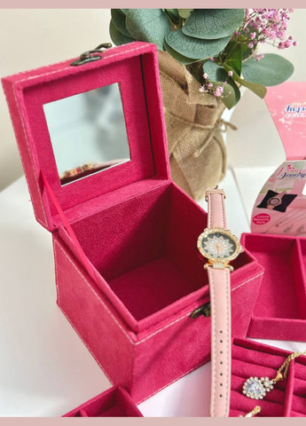 Детский набор украшений 769-26 зеркальце, украшения, часы, в чемодане Малиновый Fun Game (327217379)