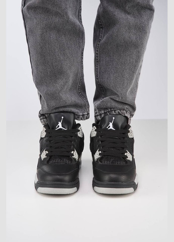 Чорні Зимовий кросівки зимові чоловічі і жіночі nike air jordan 4 winter black white fur | найк аір джордан 4 чорні білі з хутром No Brand