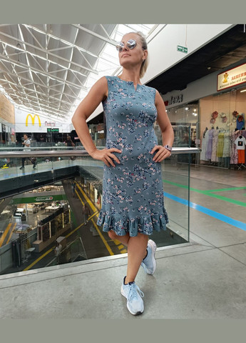 Зелена кежуал сукня-сарафан стретч-льон 2 Льва