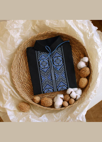 Вишиванка для хлопчика Орест чорна з синім Ladan 7006 (355802408)