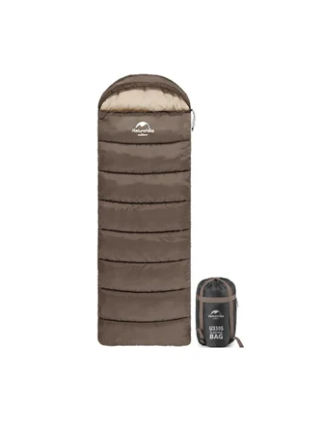 Спальник с капюшоном U150 NH20MSD07, (11°C), левый, коричневый (A-016690) Naturehike (321971193)
