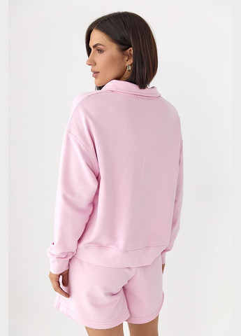 Костюм із шортами та світшотом-поло - рожевий Lurex (330988630)