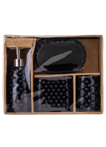 Набір для ванної кімнати 4 предмети кераміка 9190-025 чорний No Brand (346152649)