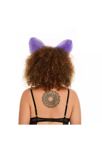 Хутряні вушка кішки двокольорові: Фіолевий, білий OKOVA (315148739)