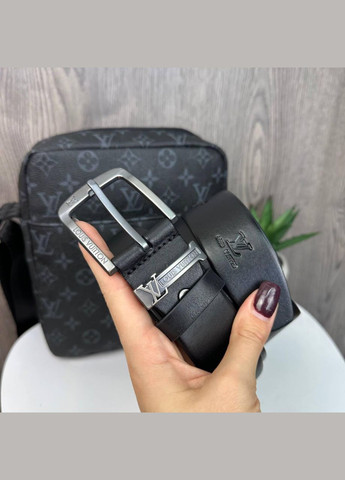 Набір чоловіча сумка-планшетка стиль Луї Вітон + шкіряний ремінь чоловічий No Brand (334731174)