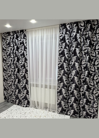 Готовий комплект штор (2шт) блекаут софт чорного кольору 150х270см No Brand (323014106)