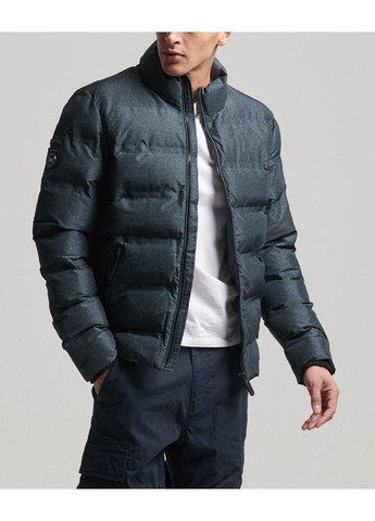 Серо-синяя пуховая куртка бренда ultimate radar Superdry
